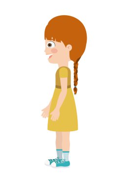 kız ayakta arıyorsunuz bir kenara simgesi tasarım izole