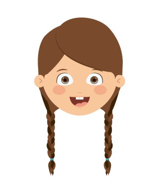 Açık kafa kız izole simgesi