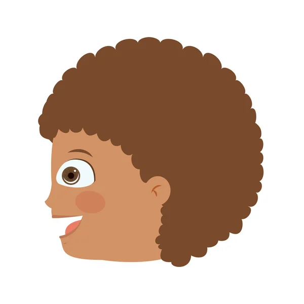 Boy head profile isolated icon design — Stock Vector