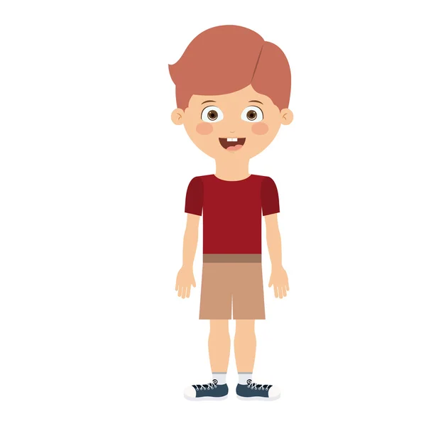 Boy standing in front isolated icon design — Stock Vector