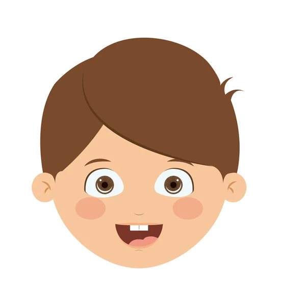 Přední hlava chlapce, samostatný ikony designu — Stockový vektor
