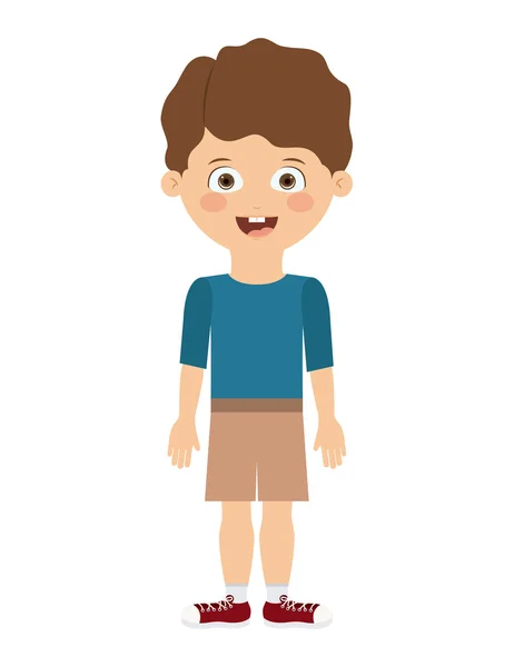 Αγόρι που στέκεται στο μέτωπο απομονωμένες εικονίδιο σχεδιασμός — Διανυσματικό Αρχείο