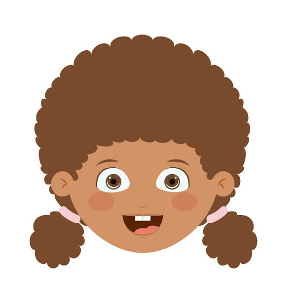 Cabeza frontal chica aislado icono de diseño — Vector de stock