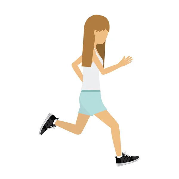 Female athlete practicing running — Stock Vector