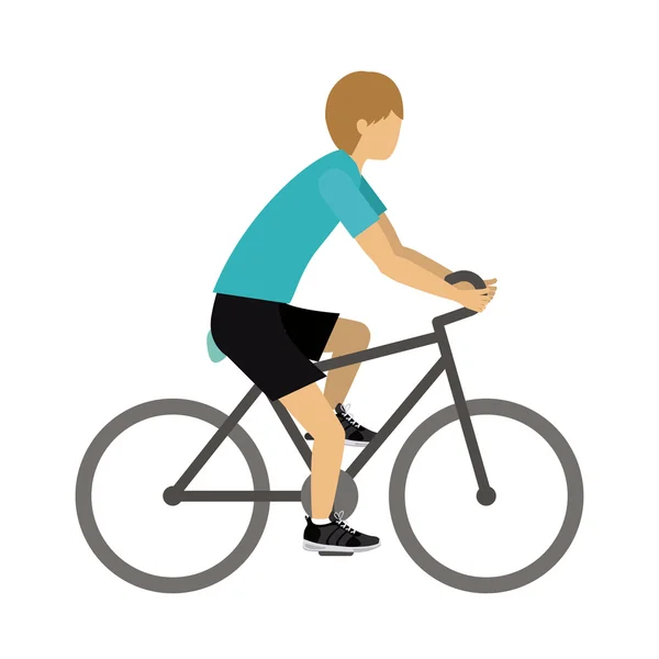 Atleta masculino practicar ciclismo diseño icono aislado — Archivo Imágenes Vectoriales
