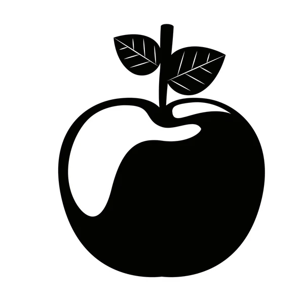 Pomme fraîche icône isolée design — Image vectorielle
