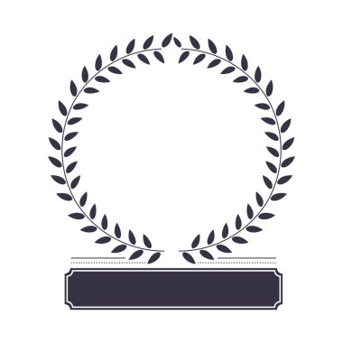 güzel çelenk şerit ile izole simgesi