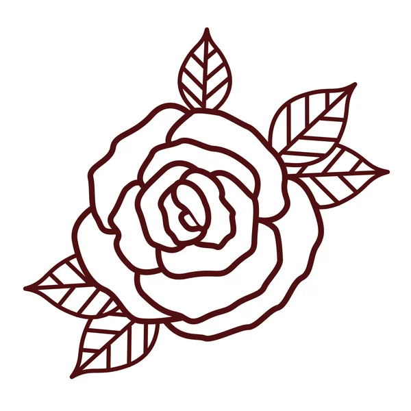 Belle rose icône isolée design — Image vectorielle