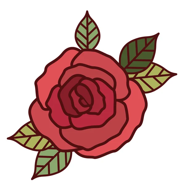 Hermoso rosa aislado icono de diseño — Vector de stock