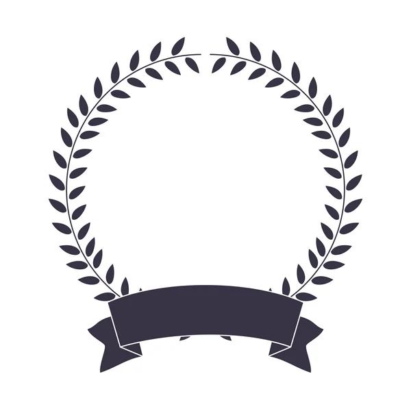 Belle couronne avec ruban isolé icône design — Image vectorielle
