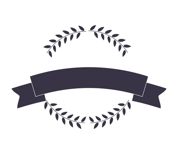 Mooie krans met lint geïsoleerd pictogram ontwerp — Stockvector