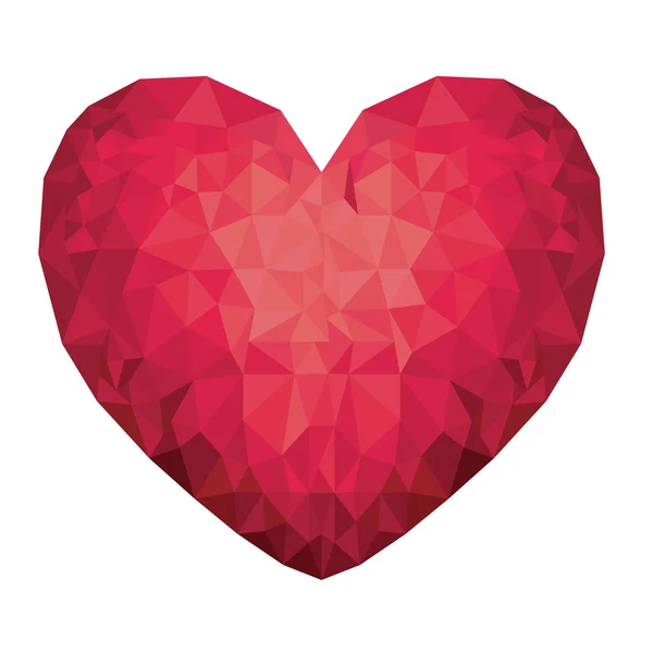 Heart low poly isolated icon design — Stock Vector