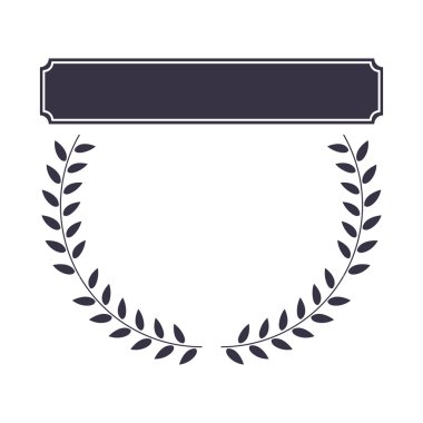 güzel çelenk şerit ile izole simgesi