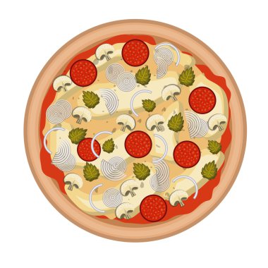 İtalyan pizza izole simgesi