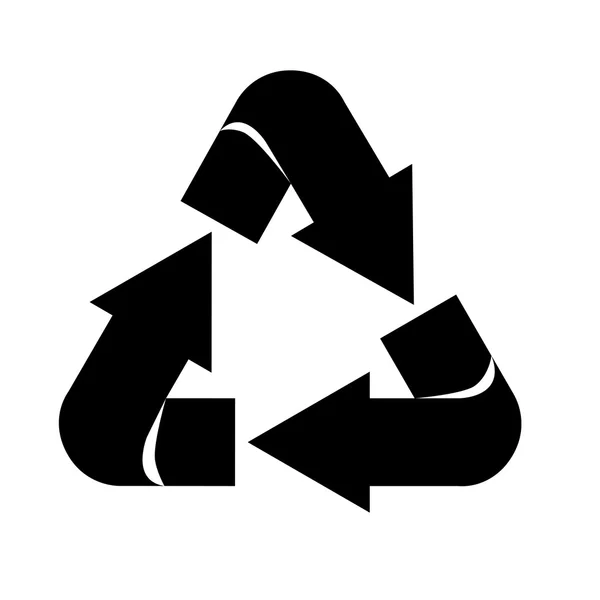 Pijlen recycle symbool silhouet geïsoleerd pictogram ontwerp — Stockvector