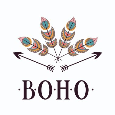 Boho stil simgesi tasarım izole
