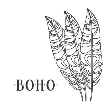 Boho stil simgesi tasarım izole