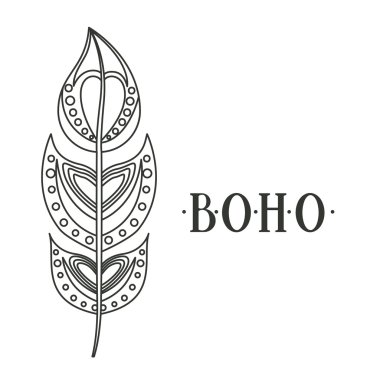 Boho stil simgesi tasarım izole