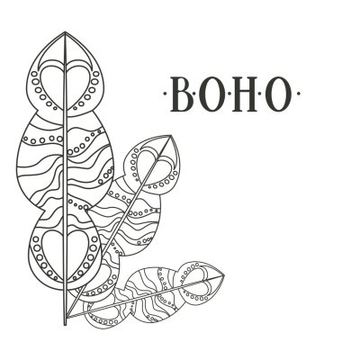 Boho stil simgesi tasarım izole