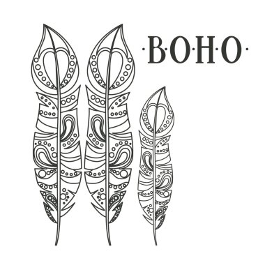 Boho stil simgesi tasarım izole