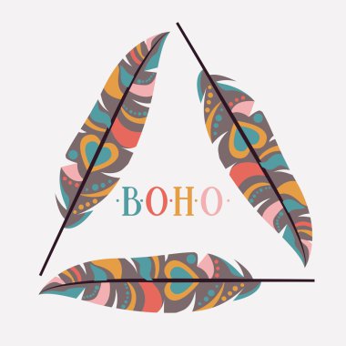 Boho stil simgesi tasarım izole