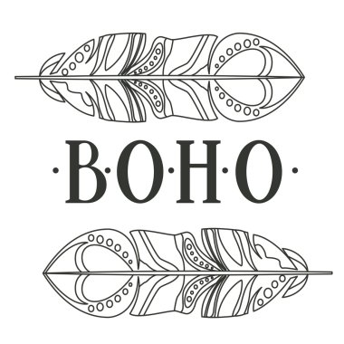 Boho stil simgesi tasarım izole