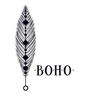 Boho stil simgesi tasarım izole