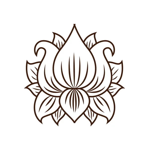 Квітка лотоса малюнок ізольований дизайн іконок — стоковий вектор