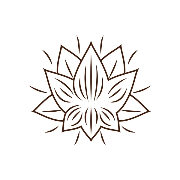 Flor de loto dibujo icono de diseño aislado — Archivo Imágenes Vectoriales