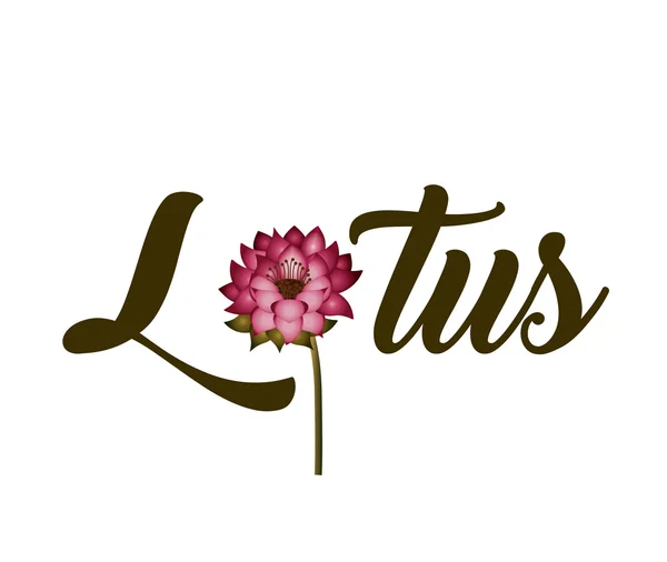 Pembe lotus çiçeği izole simgesi — Stok Vektör