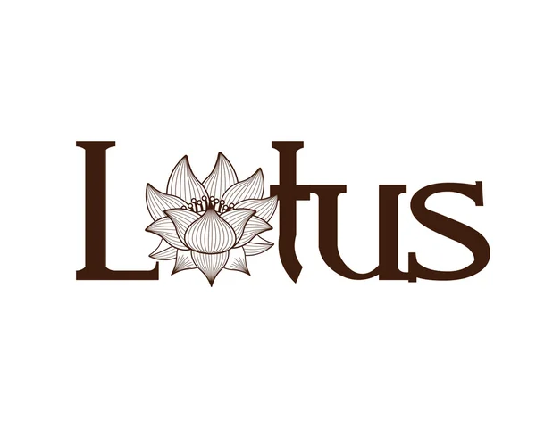 Lotus çiçekleri izole simgesi çizim tasarım — Stok Vektör