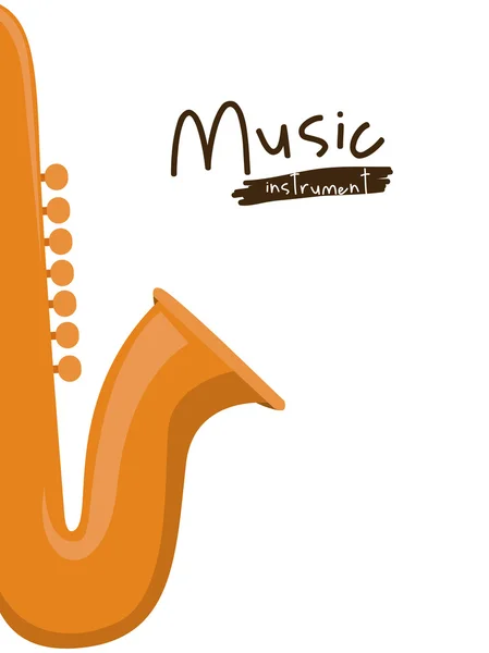 Saxofón instrumento aislado icono de diseño — Archivo Imágenes Vectoriales