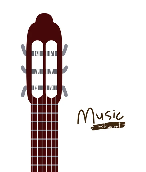 Poignée guitare acoustique isolée icône design — Image vectorielle