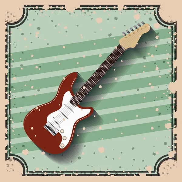 レトロな背景上電気ギター分離アイコン デザイン — ストックベクタ