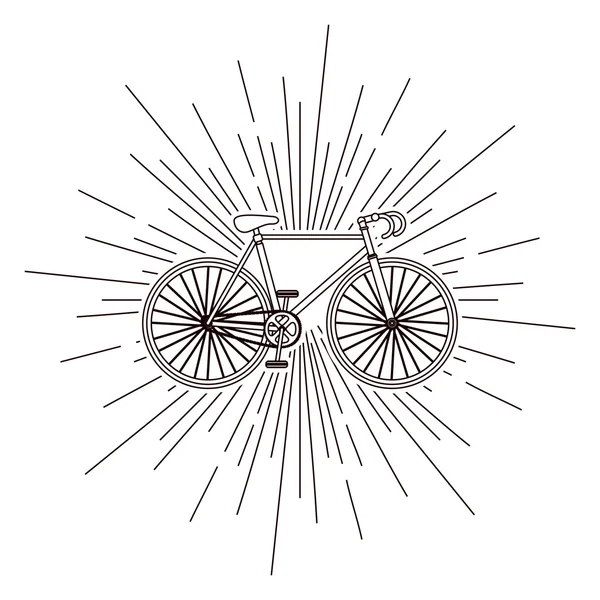 Bicicleta sobre estallido fondo aislado icono de diseño — Vector de stock