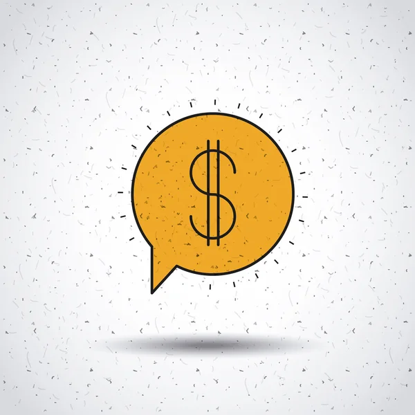 Dólar em design de ícone de bolha de fala isolado — Vetor de Stock