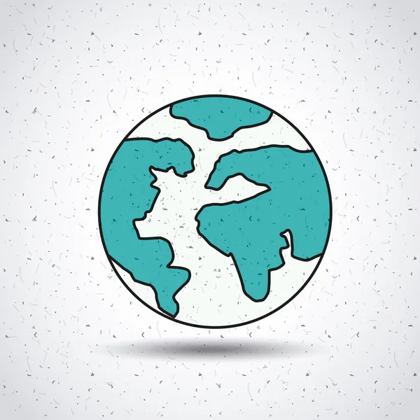 Planeta mundo aislado icono de diseño — Vector de stock