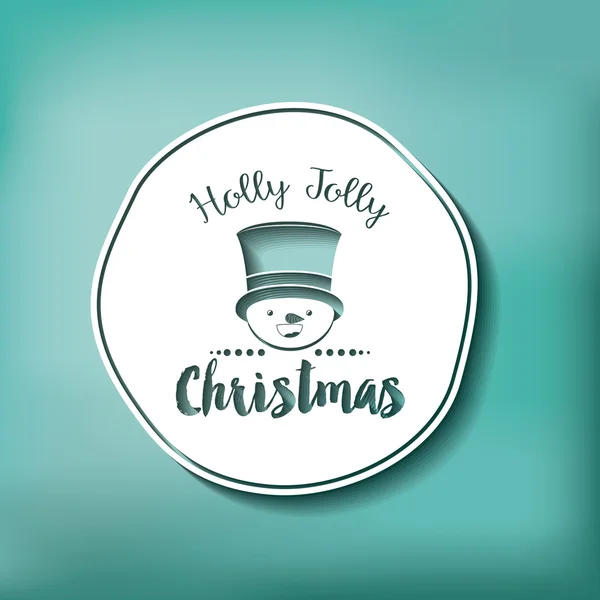 Merry christmas frame with snowman  isolated icon design — Stock Vector