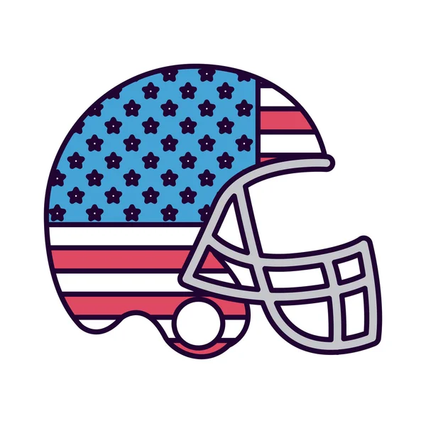 Football américain avec drapeau usa icône isolée design — Image vectorielle