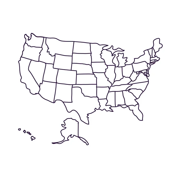 Usa map isolated icon design — Stock Vector