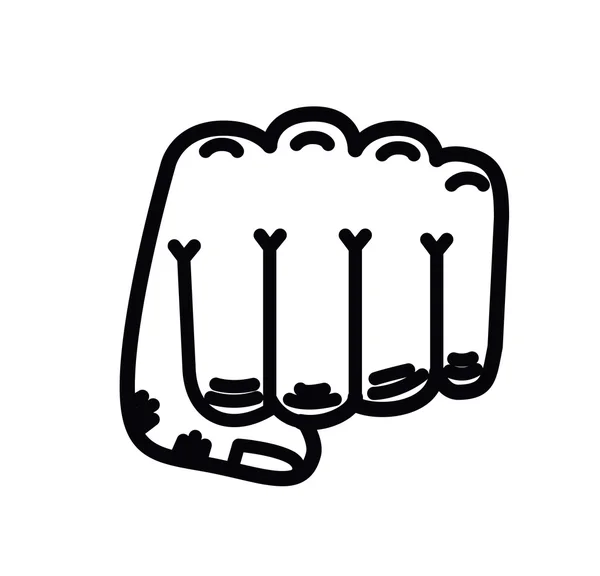 Hand vuist geïsoleerd pictogram ontwerp — Stockvector