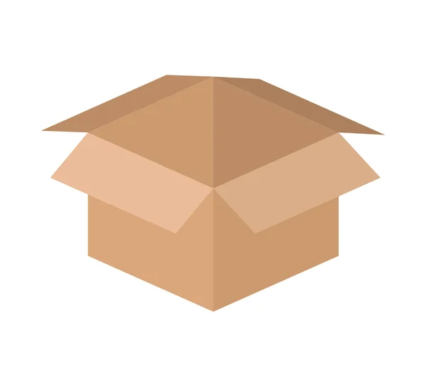 Caja de cartón diseño icono aislado — Vector de stock