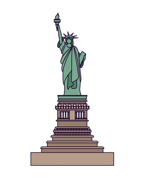 Liberty statue isolated icon design — Stock Vector