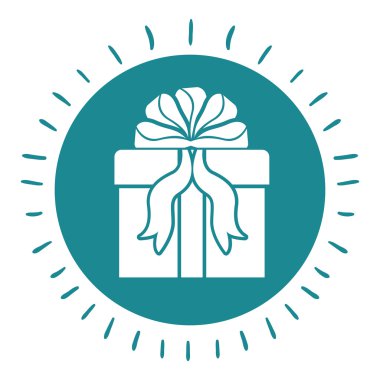 hediye kutusu ile kurdele simgesi tasarım izole