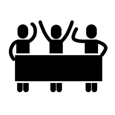 işaretler ve bildirimleri ile protesto insanlar izole simgesi