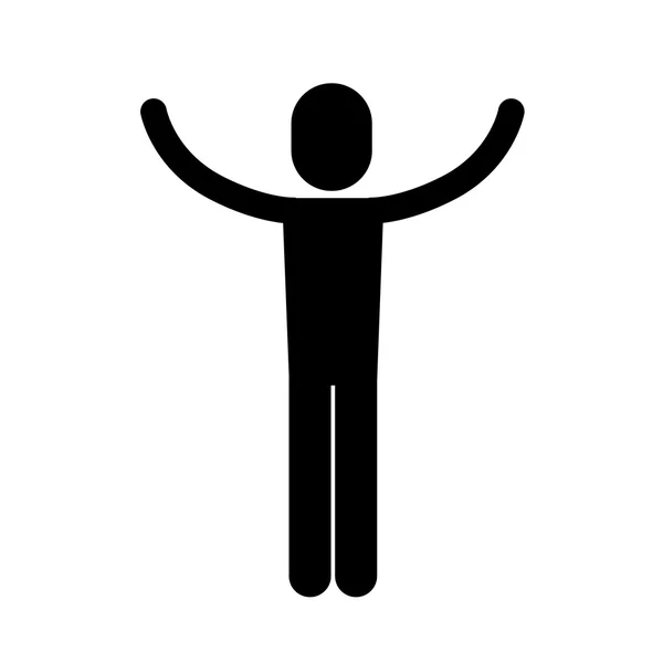 Personne avec des gestes de protestation icône isolée design — Image vectorielle