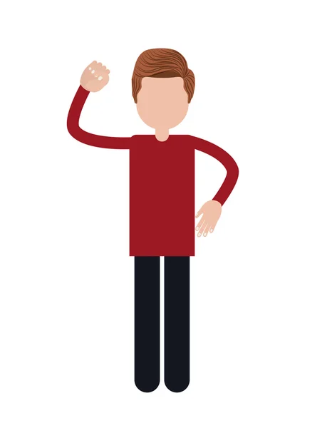 Person with gestures of protest isolated icon design — Stock Vector