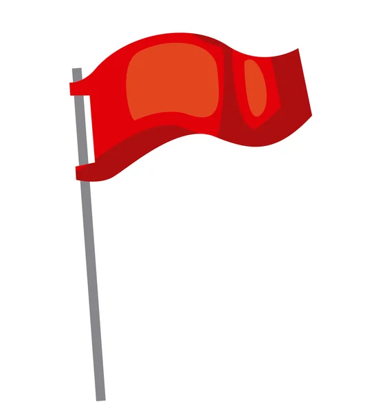Flagga pole isolerade ikon design — Stock vektor
