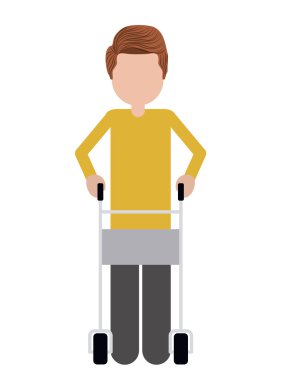 Walker engelli kişi için izole simgesi