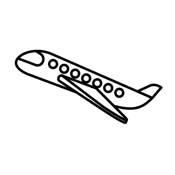 Sziluettjét repülőgép elszigetelt ikon tervezés — Stock Vector